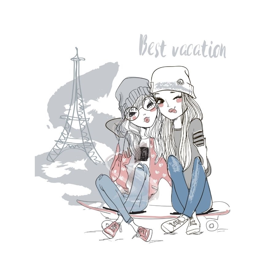 Dětská stolní lampa GIRLS VIBES 1xE27/60W/230V pr. 18 cm Paris