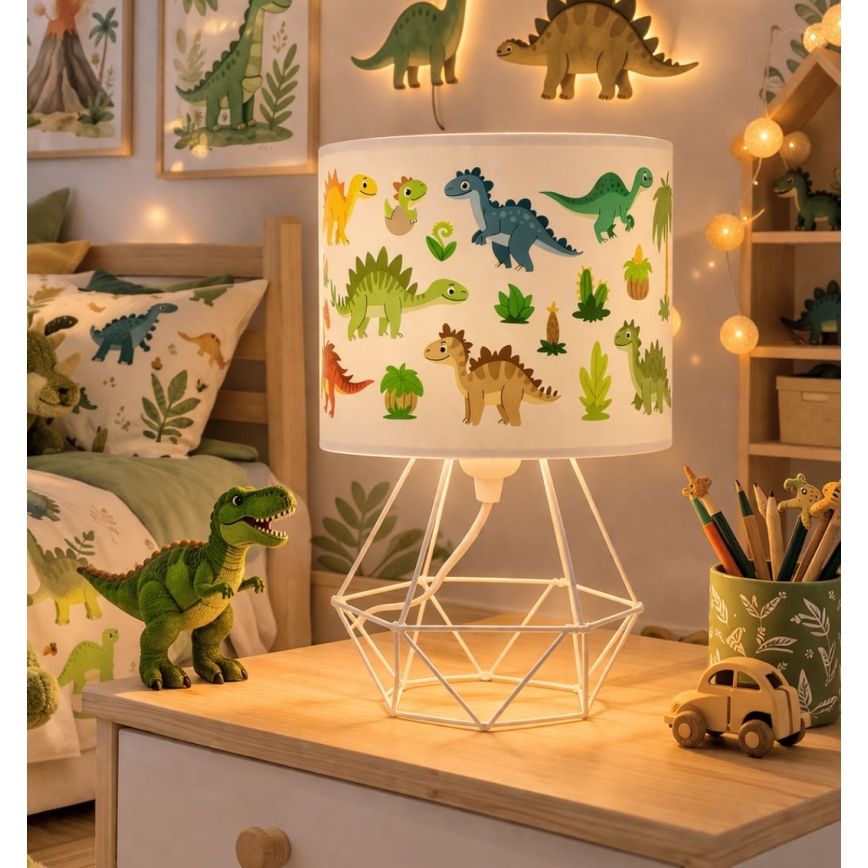 Dětská stolní lampa KIDS ROOM 1xE27/60W/230V pr. 18 cm dinosaurus