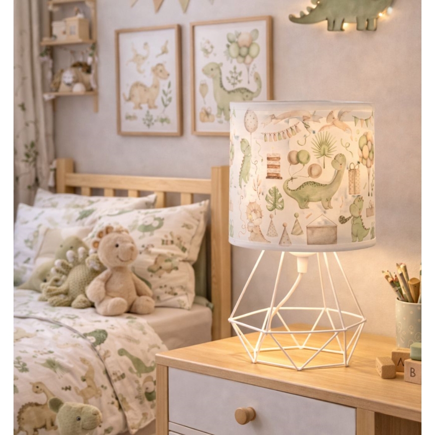 Dětská stolní lampa KIDS ROOM 1xE27/60W/230V pr. 18 cm dinosaurus