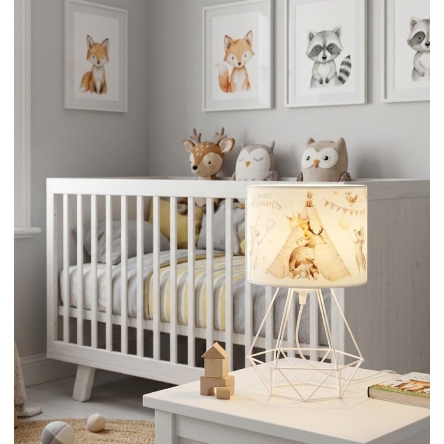 Dětská stolní lampa KIDS ROOM 1xE27/60W/230V pr. 18 cm zvířátka