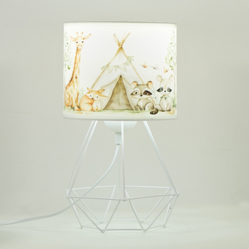 Dětská stolní lampa KIDS ROOM 1xE27/60W/230V pr. 18 cm zvířátka
