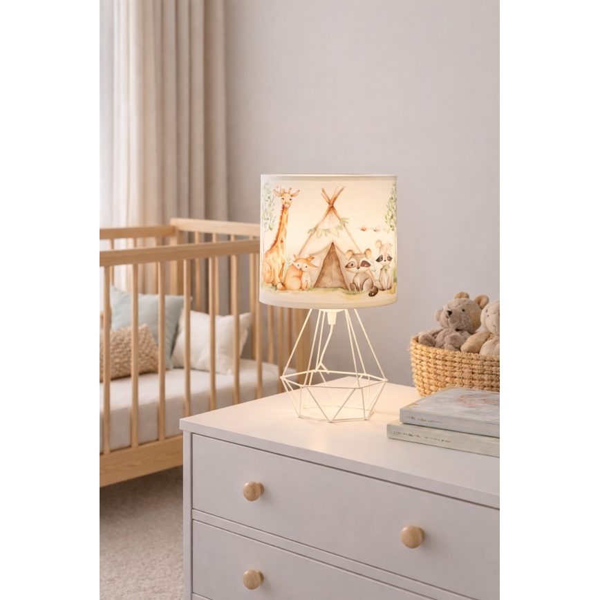 Dětská stolní lampa KIDS ROOM 1xE27/60W/230V pr. 18 cm zvířátka