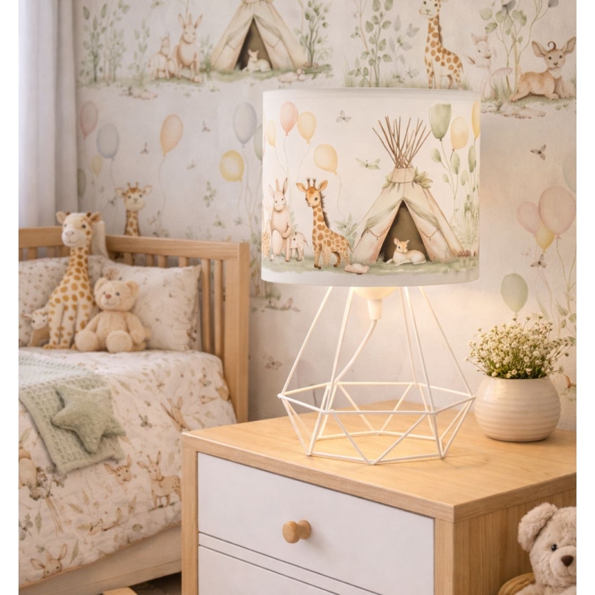 Dětská stolní lampa KIDS ROOM 1xE27/60W/230V pr. 18 cm zvířátka