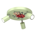 Dětské bodové svítidlo FUN 3xGU10/8W/230V zelená/beruška