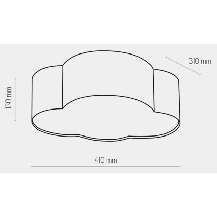 Dětské stropní svítidlo CLOUD MINI 2xE27/15W/230V šedá