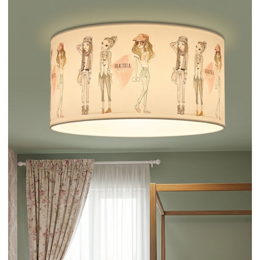 Dětské stropní svítidlo GIRLS VIBES 1xE27/60W/230V pr. 40 cm dívky