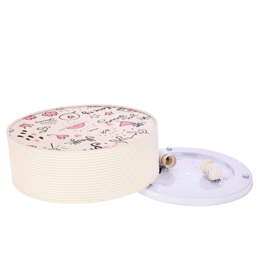 Dětské stropní svítidlo KIDDY 2xE27/40W/230V béžová/růžová