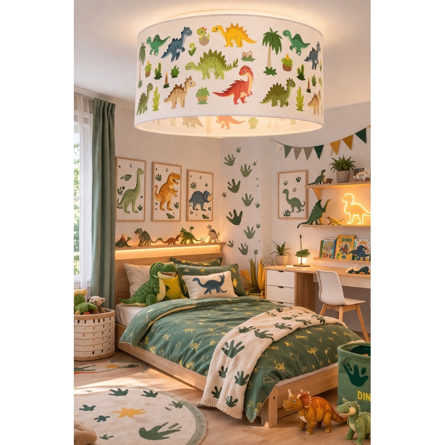 Dětské stropní svítidlo KIDS ROOM 1xE27/60W/230V pr. 40 cm dinosaurus