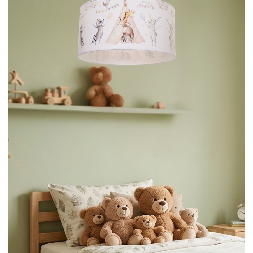 Dětské stropní svítidlo KIDS ROOM 1xE27/60W/230V pr. 40 cm zvířátka