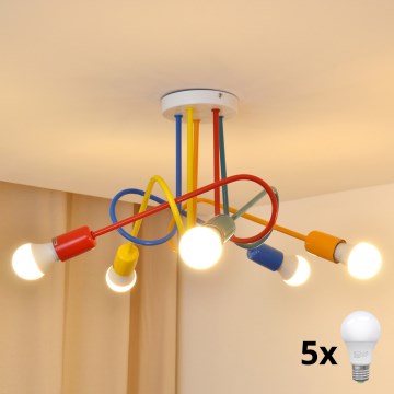 Dětské stropní svítidlo OXFORD 5xE27/60W/230V