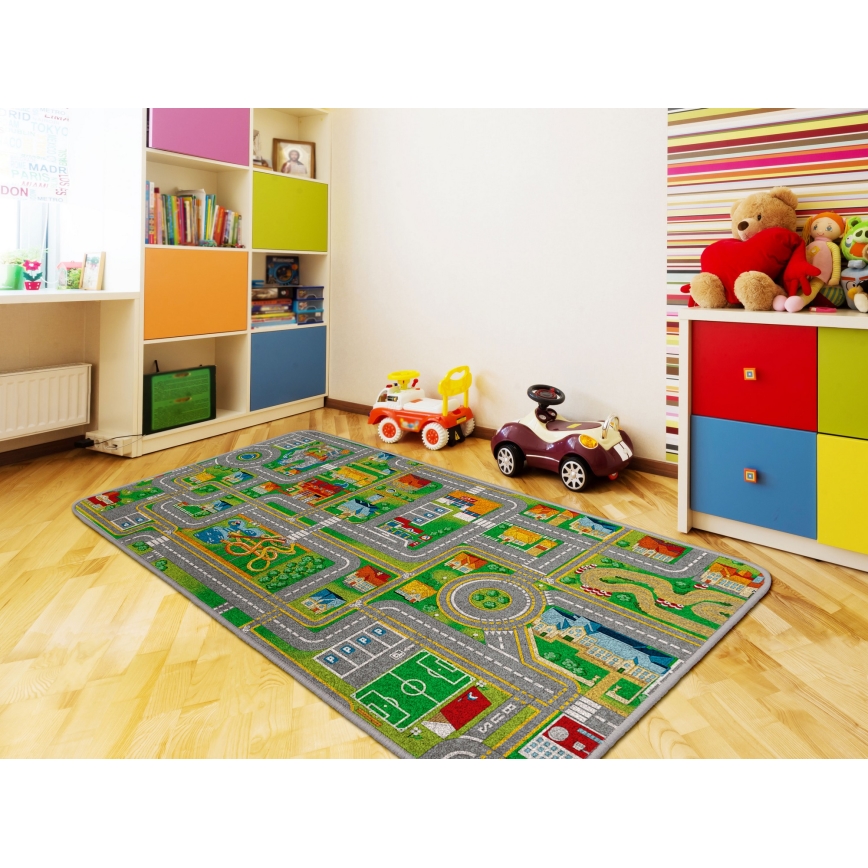 Dětský koberec PLAYTOWN 200x280 cm pestrobarevná/město
