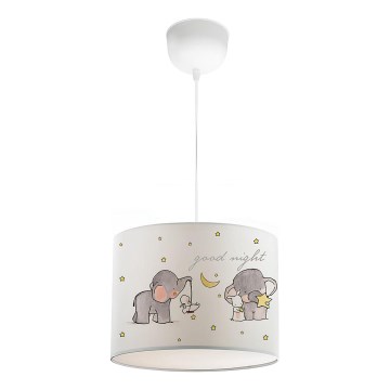 Dětský lustr CANDY 1xE27/40W/230V bílá/béžová