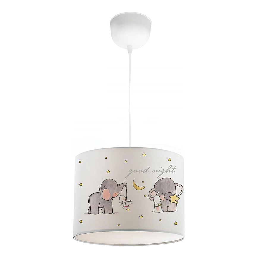 Dětský lustr CANDY 1xE27/40W/230V bílá/béžová