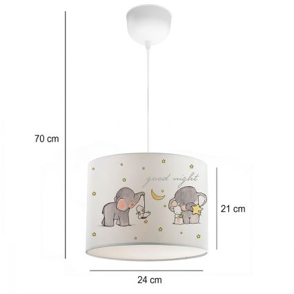 Dětský lustr CANDY 1xE27/40W/230V bílá/béžová