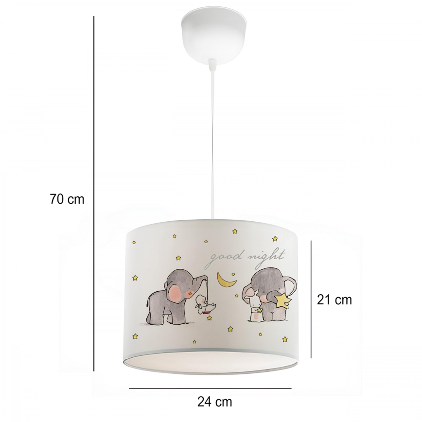 Dětský lustr CANDY 1xE27/40W/230V bílá/béžová