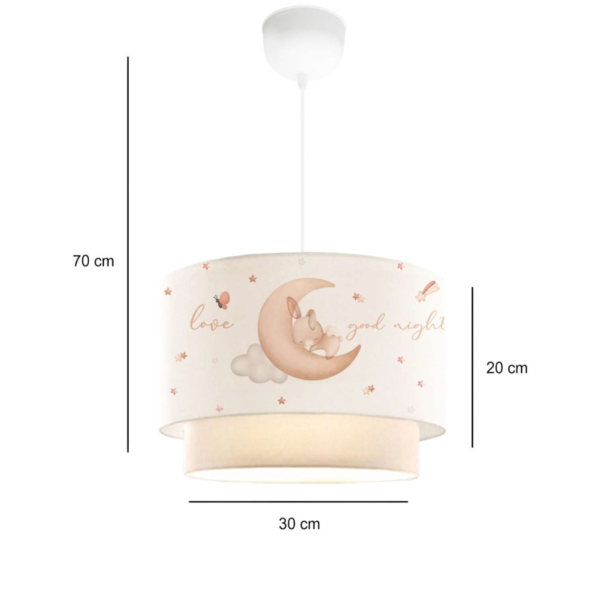 Dětský lustr CANDY 1xE27/40W/230V bílá/béžová