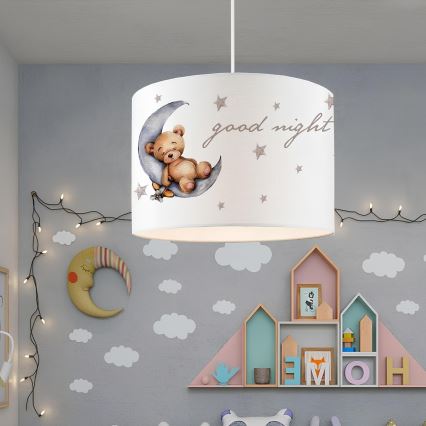 Dětský lustr CANDY 1xE27/40W/230V bílá/hnědá