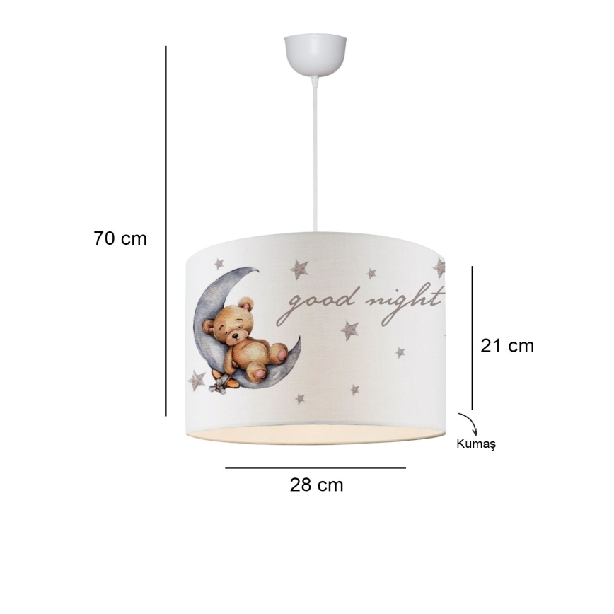 Dětský lustr CANDY 1xE27/40W/230V bílá/hnědá
