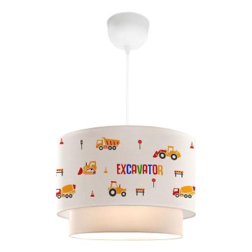 Dětský lustr CANDY 1xE27/40W/230V bílá/oranžová