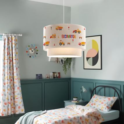 Dětský lustr CANDY 1xE27/40W/230V bílá/oranžová