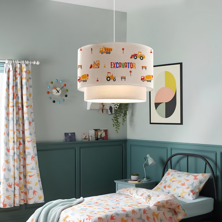 Dětský lustr CANDY 1xE27/40W/230V bílá/oranžová