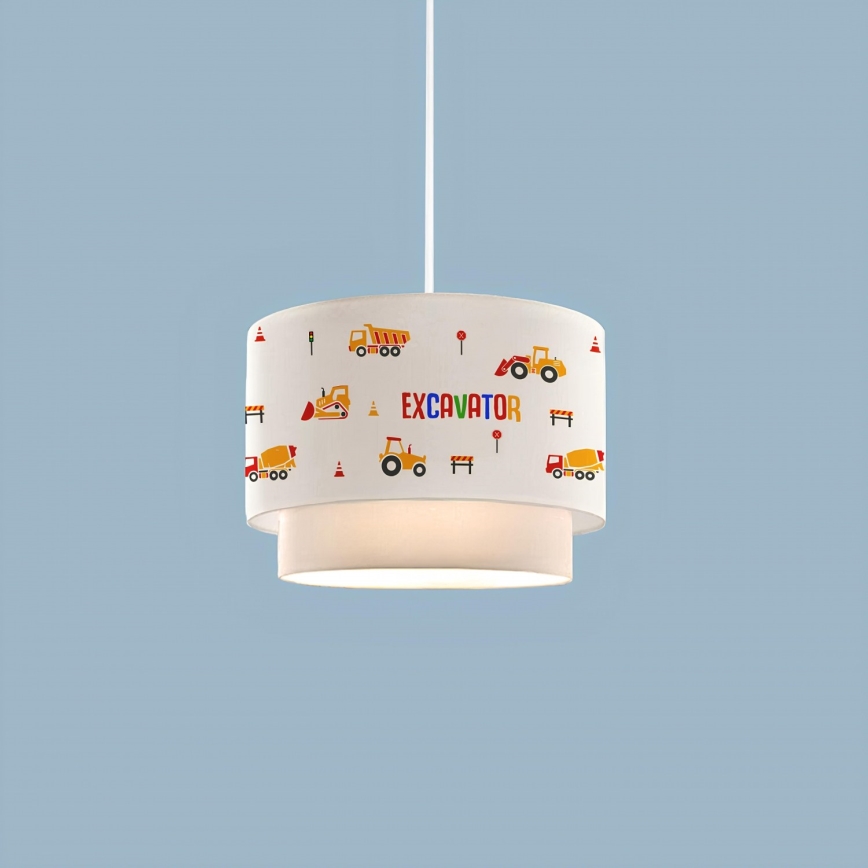 Dětský lustr CANDY 1xE27/40W/230V bílá/oranžová