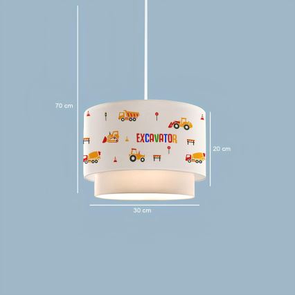 Dětský lustr CANDY 1xE27/40W/230V bílá/oranžová