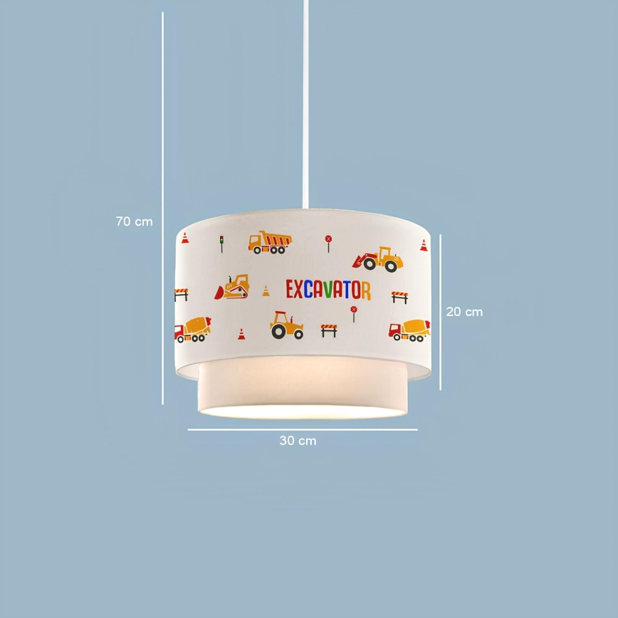 Dětský lustr CANDY 1xE27/40W/230V bílá/oranžová