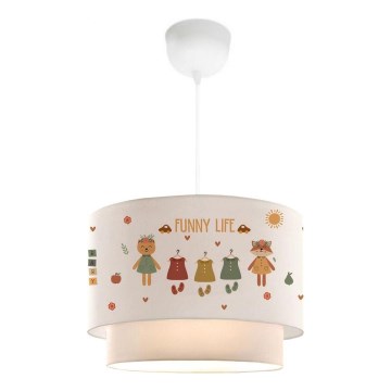 Dětský lustr CANDY 1xE27/40W/230V bílá/pestrobarevná