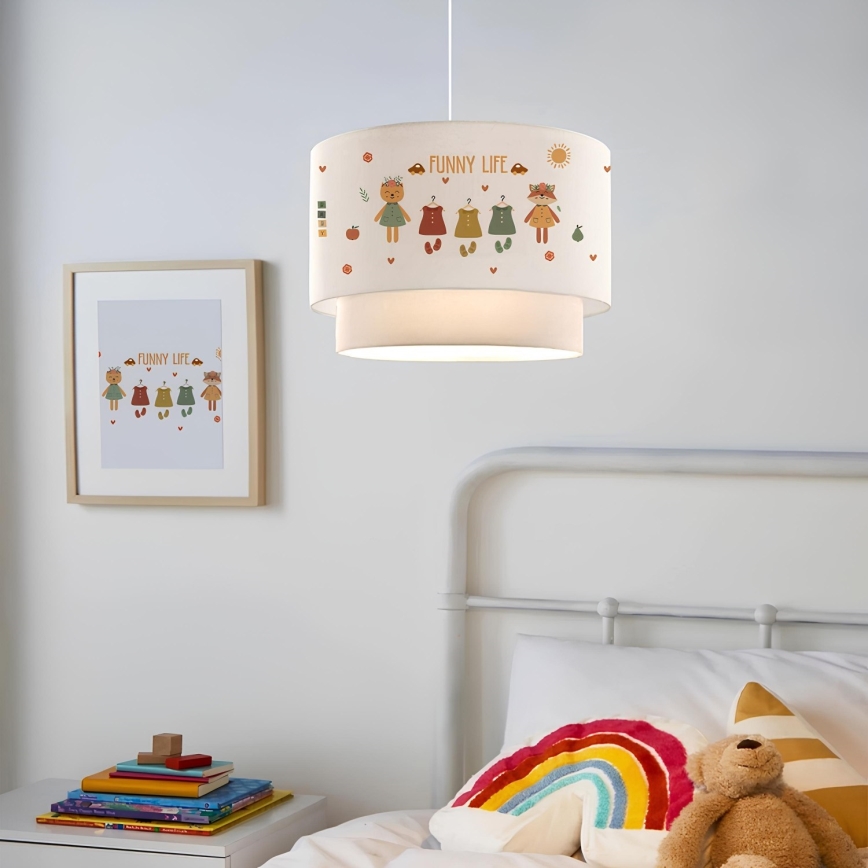 Dětský lustr CANDY 1xE27/40W/230V bílá/pestrobarevná