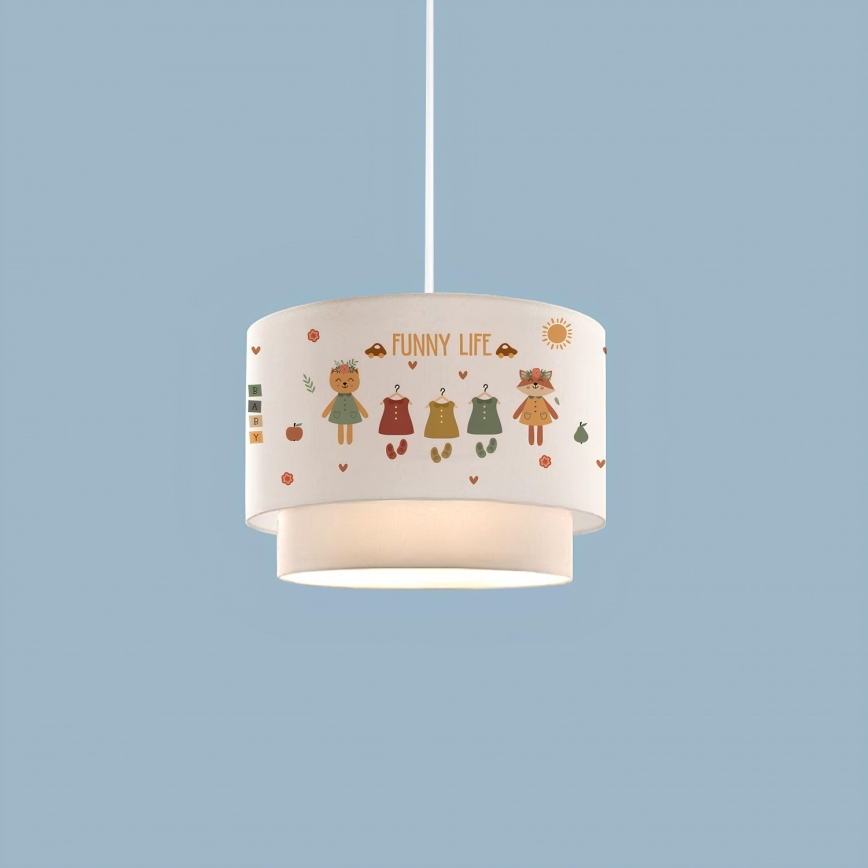 Dětský lustr CANDY 1xE27/40W/230V bílá/pestrobarevná