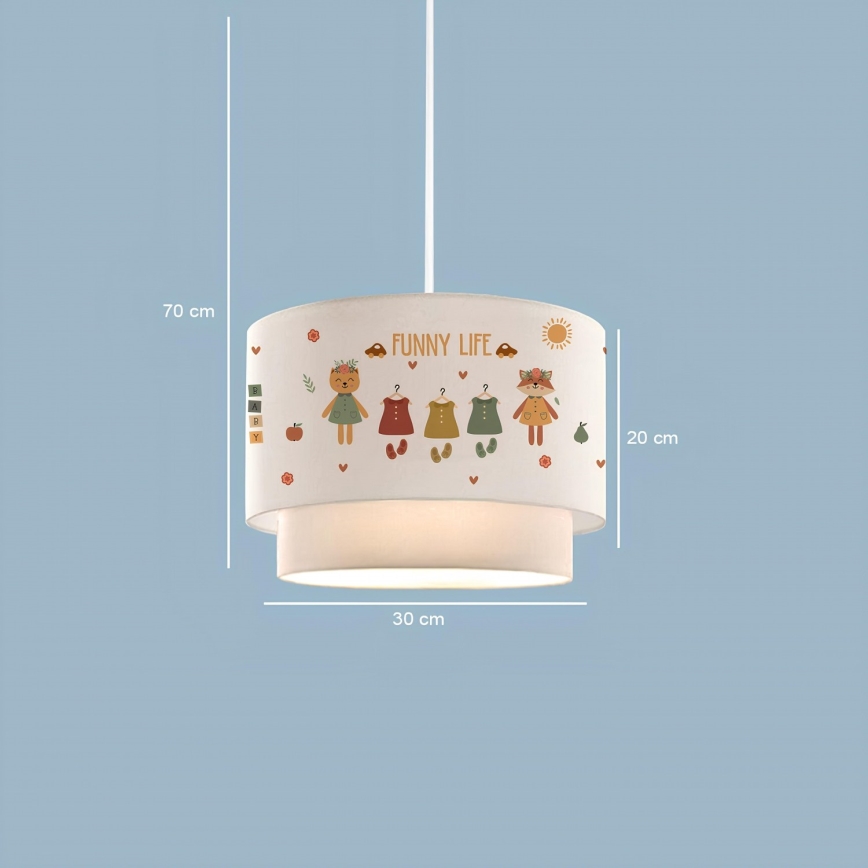 Dětský lustr CANDY 1xE27/40W/230V bílá/pestrobarevná