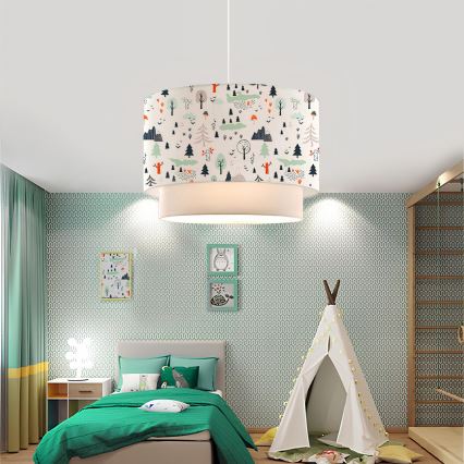 Dětský lustr CANDY 1xE27/40W/230V bílá/pestrobarevná