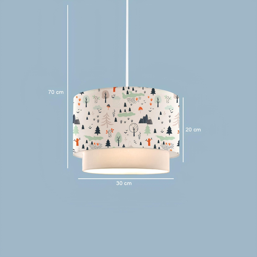 Dětský lustr CANDY 1xE27/40W/230V bílá/pestrobarevná