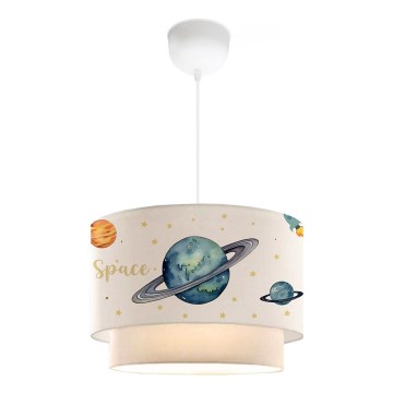Dětský lustr CANDY 1xE27/40W/230V bílá/pestrobarevná