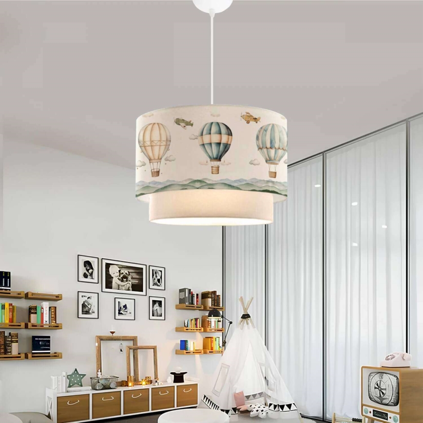 Dětský lustr CANDY 1xE27/40W/230V bílá/pestrobarevná