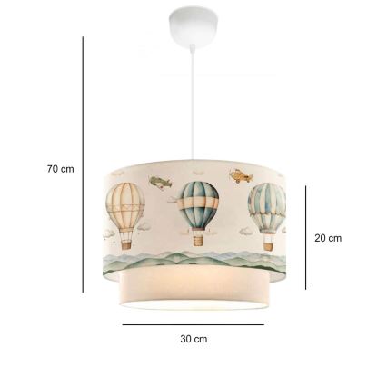 Dětský lustr CANDY 1xE27/40W/230V bílá/pestrobarevná
