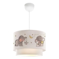 Dětský lustr CANDY 1xE27/40W/230V bílá/šedá