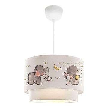 Dětský lustr CANDY 1xE27/40W/230V bílá/šedá