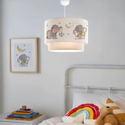 Dětský lustr CANDY 1xE27/40W/230V bílá/šedá