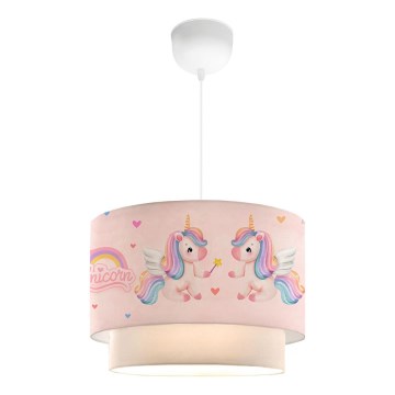 Dětský lustr CANDY 1xE27/40W/230V růžová
