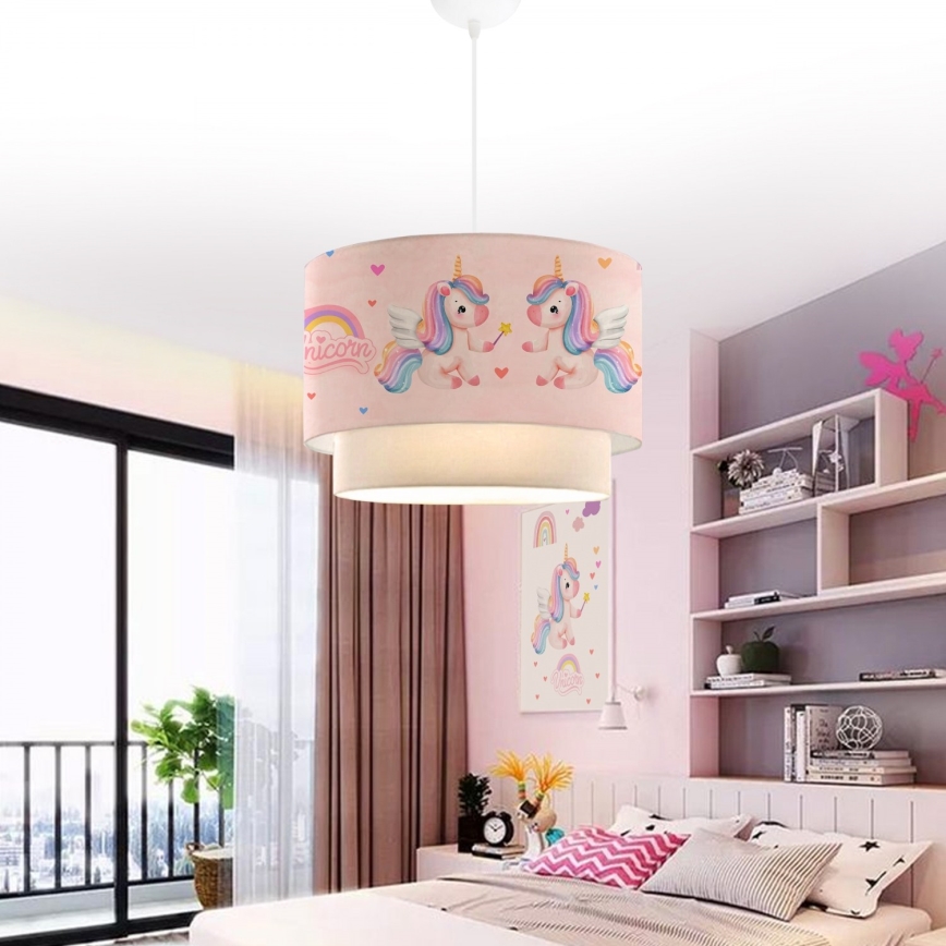 Dětský lustr CANDY 1xE27/40W/230V růžová