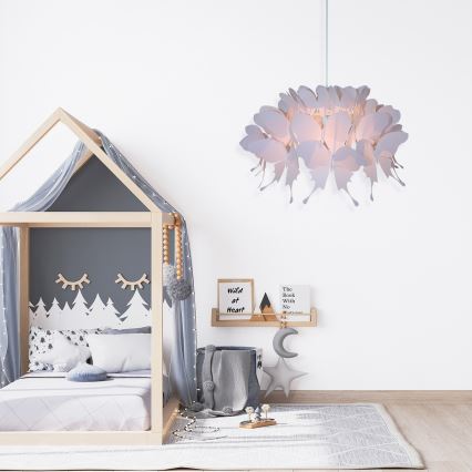 Dětský lustr FARFALLA 1xE27/60W/230V růžová