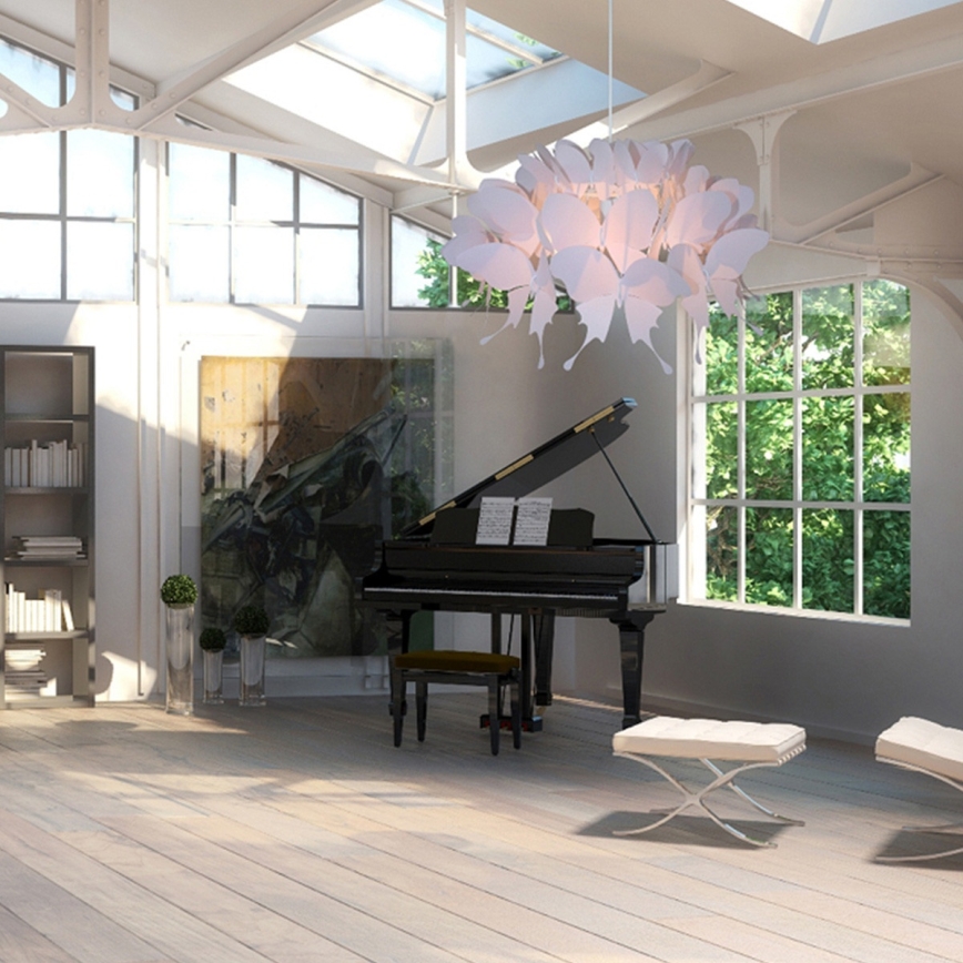 Dětský lustr FARFALLA 1xE27/60W/230V růžová