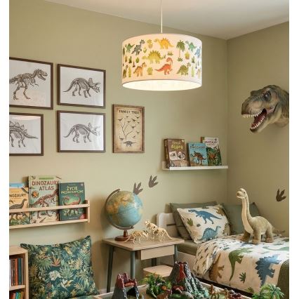 Dětský lustr KIDS ROOM 1xE27/60W/230V pr. 40 cm dinosaurus