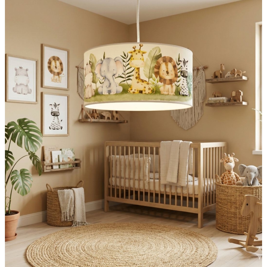 Dětský lustr KIDS ROOM 1xE27/60W/230V pr. 40 cm džungle
