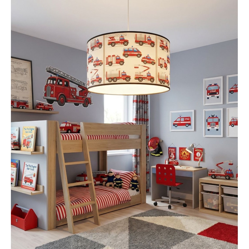 Dětský lustr KIDS ROOM 1xE27/60W/230V pr. 40 cm hasiči