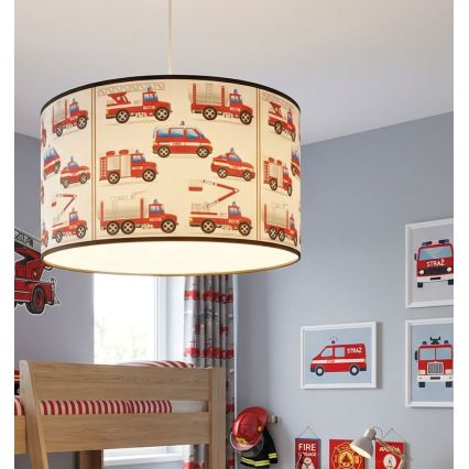 Dětský lustr KIDS ROOM 1xE27/60W/230V pr. 40 cm hasiči