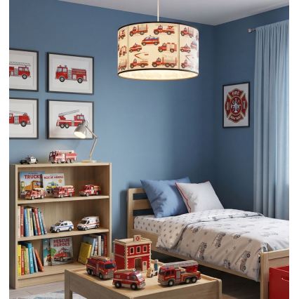 Dětský lustr KIDS ROOM 1xE27/60W/230V pr. 40 cm hasiči