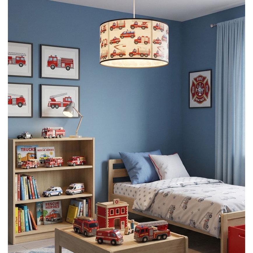 Dětský lustr KIDS ROOM 1xE27/60W/230V pr. 40 cm hasiči
